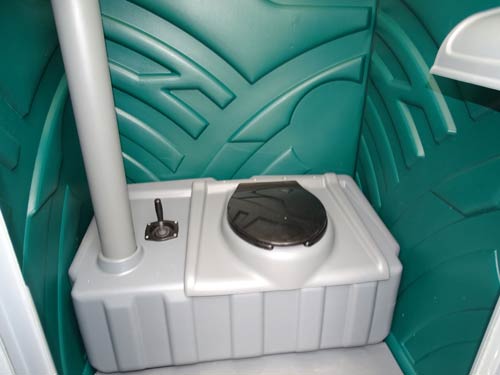 interior of an event portable toilet