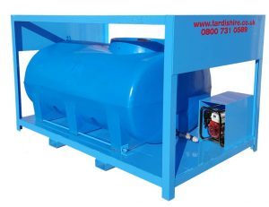 fabricated water tank frame with pump protection box